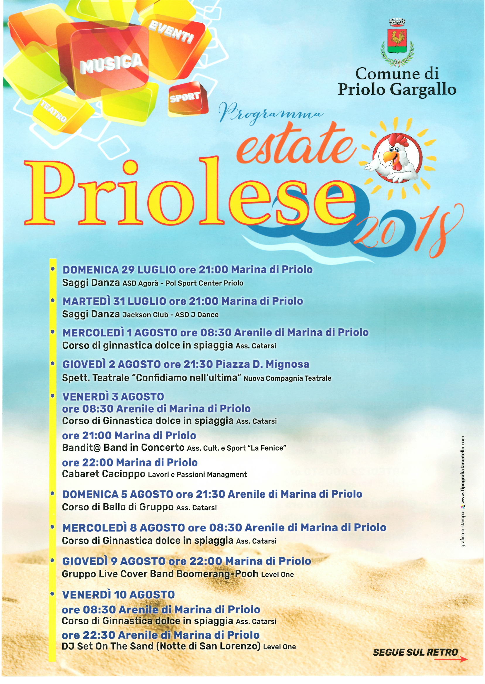 Tempi stretti…. Ma l’estate priolese è pronta. Domenica il via a Marina di Priolo.