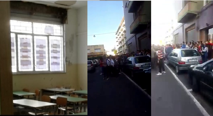 Siracusa, Alberghiero: cadono calcinacci in un’aula (Video)
