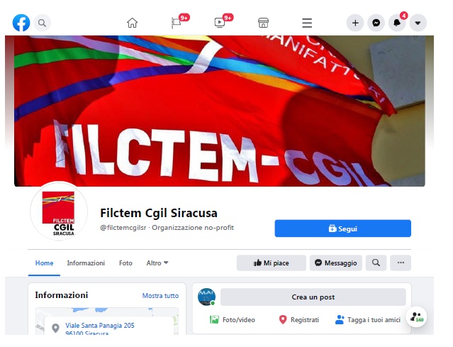 Filctem Cgil Siracusa, nuova era della comunicazione sindacale: “L’ufficio stampa è anche social”