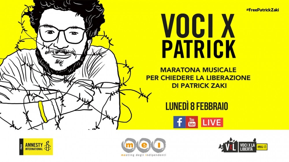 Una grande maratona musicale per  Patrick Zaki