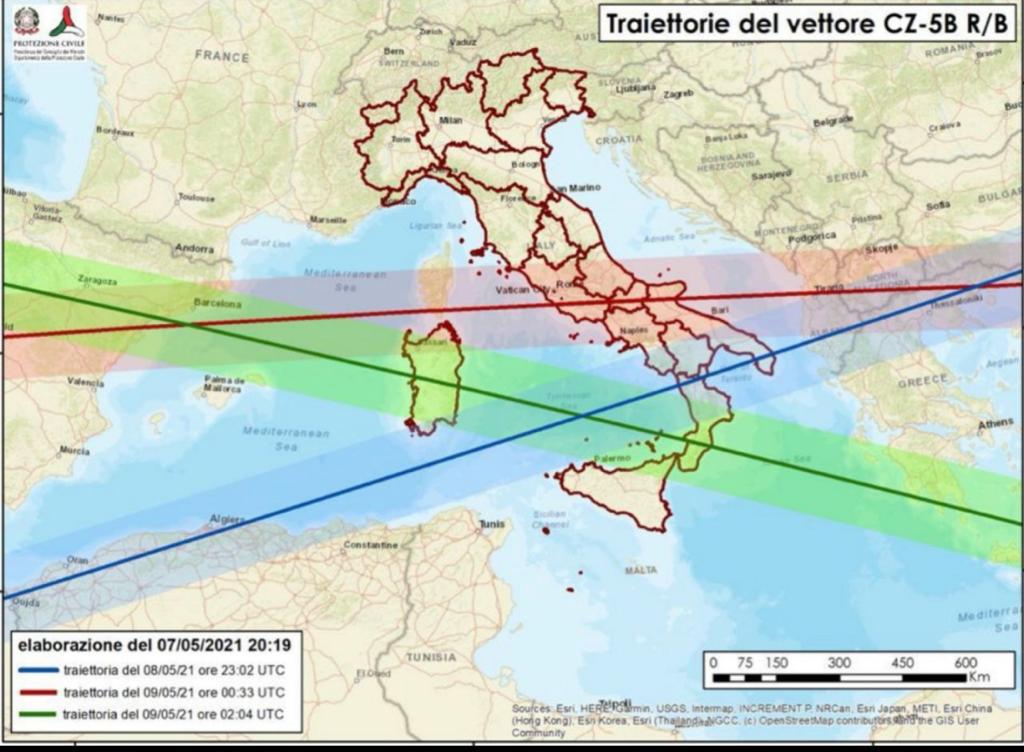 Avviso alla Popolazione – Rientro incotrollato del vettore PRC CZ5B -Raccomandazioni e indicazioni della  protezione civile  8-9 Maggio