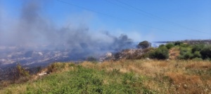 Città Giardino, vasto incendio di sterpaglie