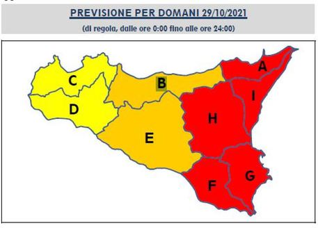Maltempo – Protezione civile, allerta rossa Sicilia orientale