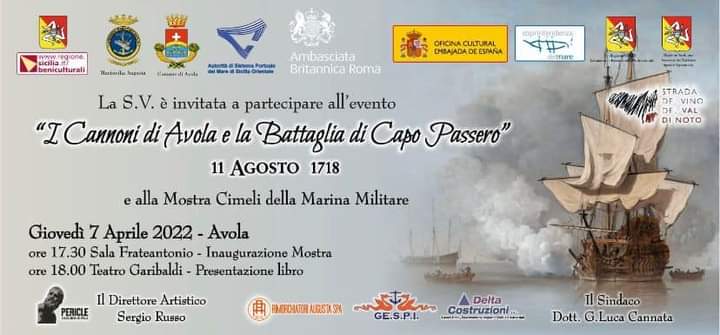 “Cannoni di Avola e la battaglia di Capo Passero 11 agosto 1718”: giovedì la presentazione del libro di Sergio Russo