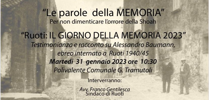 Ruoti celebra la Shoah con le parole della Memoria di Baumann