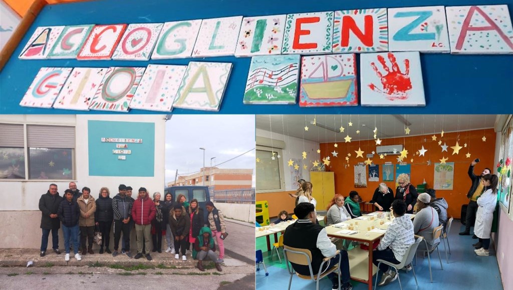 Accoglienza Gioia” sono le parole realizzate con le “mattonelle solidali”