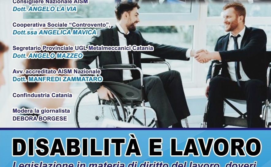 Venerdì 10  a “Le Ciminiere” di Catania convegno su lavoro e disabilità organizzato dall’Ufficio della Ugl provinciale con il patrocinio della Città metropolitana