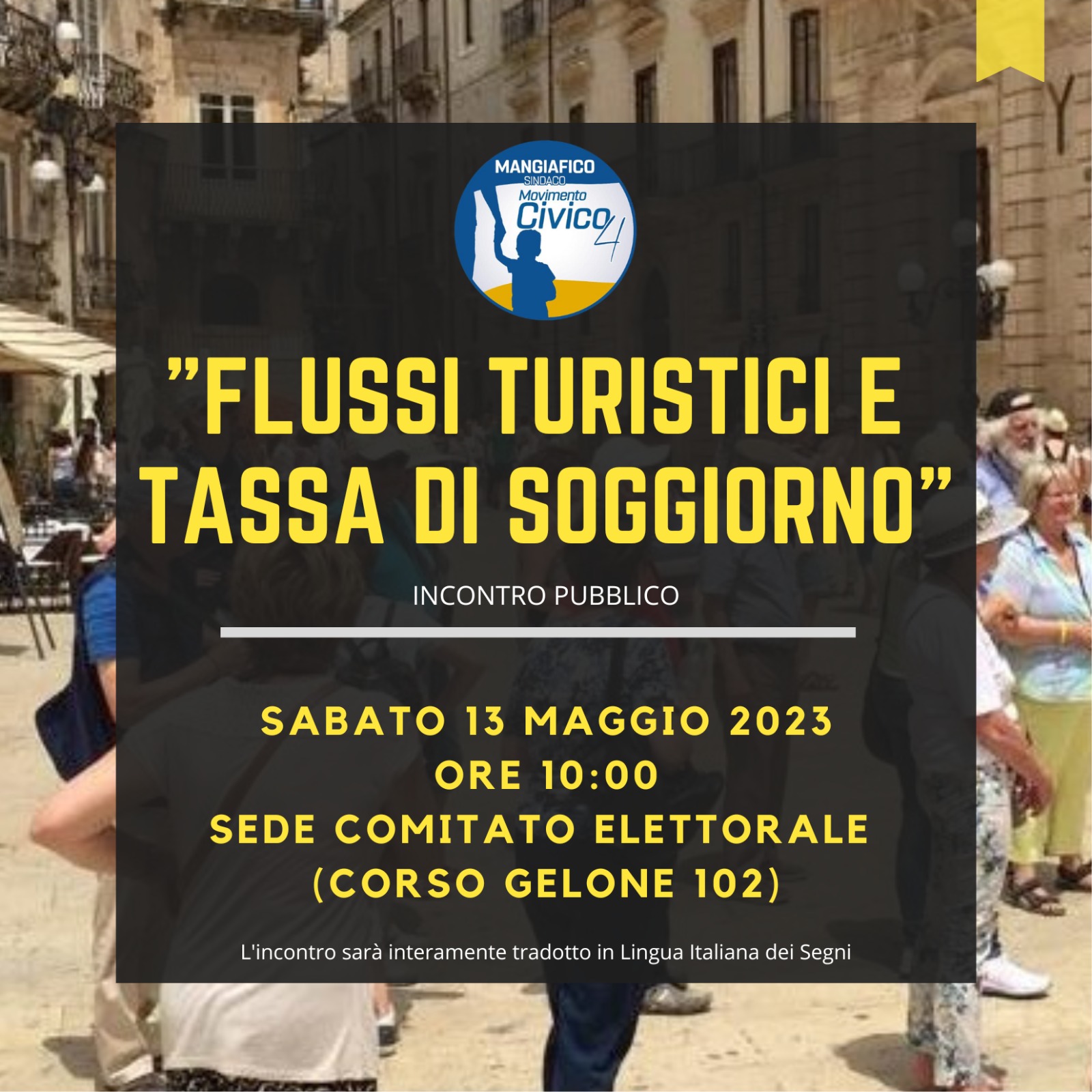 Siracusa, turismo e trasporti: “Civico 4” incontra i cittadini nella sede del comitato elettorale
