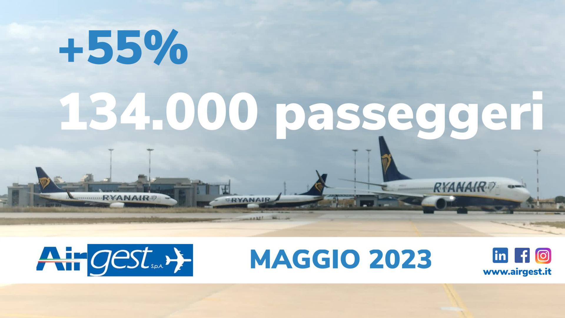 Aeroporto di Trapani Birgi: a maggio 134 mila passeggeri