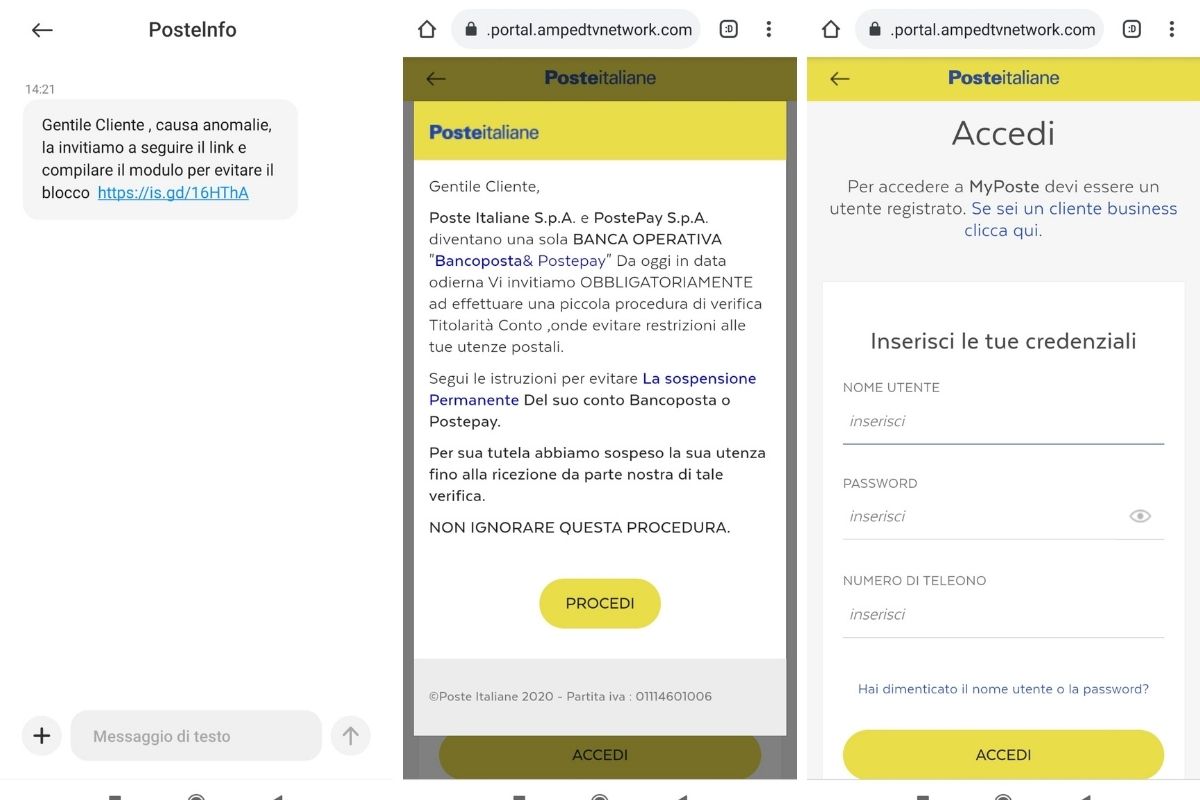 Noto,  finto SMS di “Poste Italiane”, gli addebitano 1380 euro: denunciati due truffatori