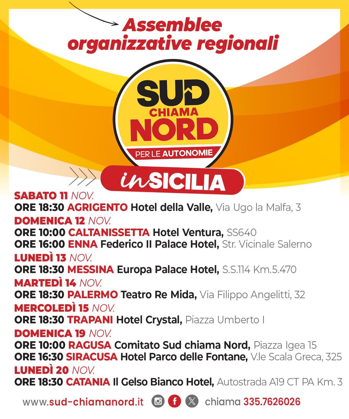 Sud Chiama Nord: Avvio delle Assemblee Provinciali in Sicilia  – Ecco le date