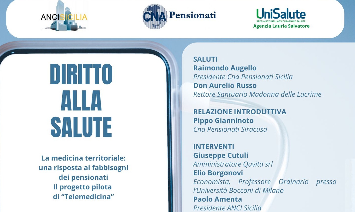 CNA Pensionati Sicilia,  convegno su “Diritto alla salute”