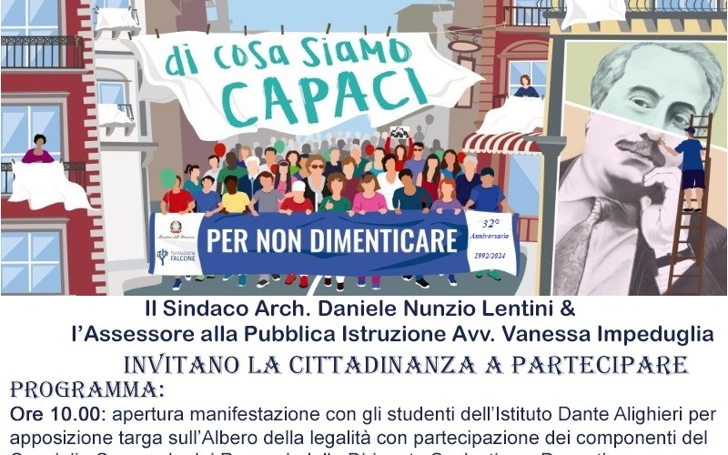 Francofonte, una giornata per ricordare la strage di Capaci