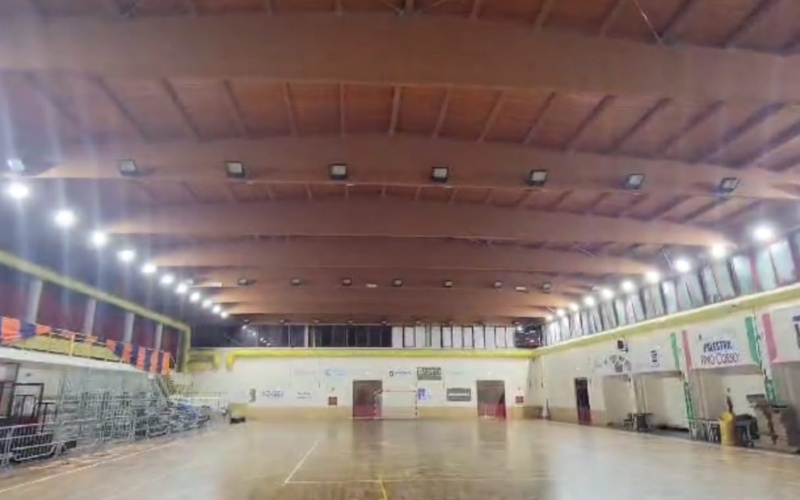 Palestra Pino Corso, attivata la nuova illuminazione