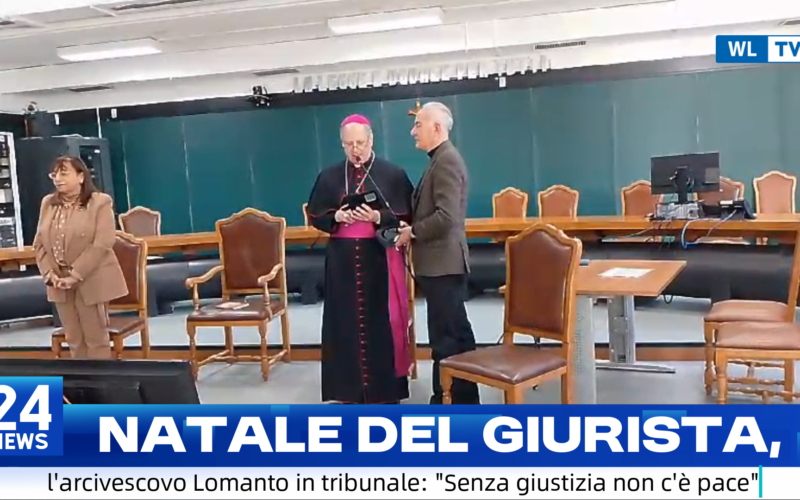 Natale del giurista, l’arcivescovo Lomanto in tribunale: “Senza giustizia non c’è pace” (VIDEO)