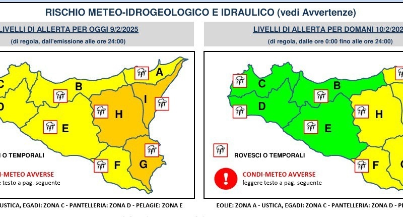La Sicilia orientale diventa arancione, piogge e venti forti in arrivo nel siracusano