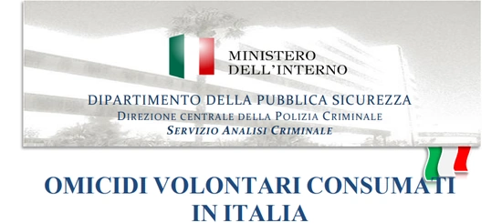 Omicidi in calo negli ultimi 10 anni in Italia