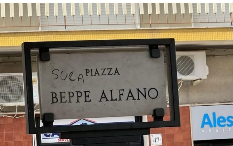 Vandalizzata la targa in memoria di Beppe Alfano