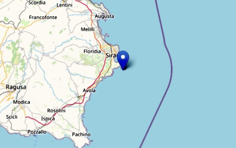 Scossa di terremoto di magnitudo 2.3 colpisce la Costa siracusana