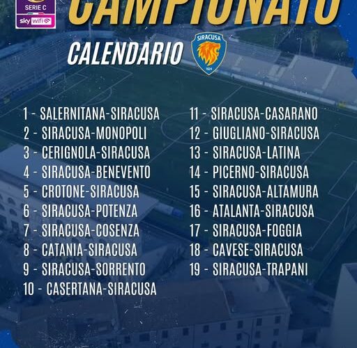 Serie C, la prima del Siracusa a Salerno