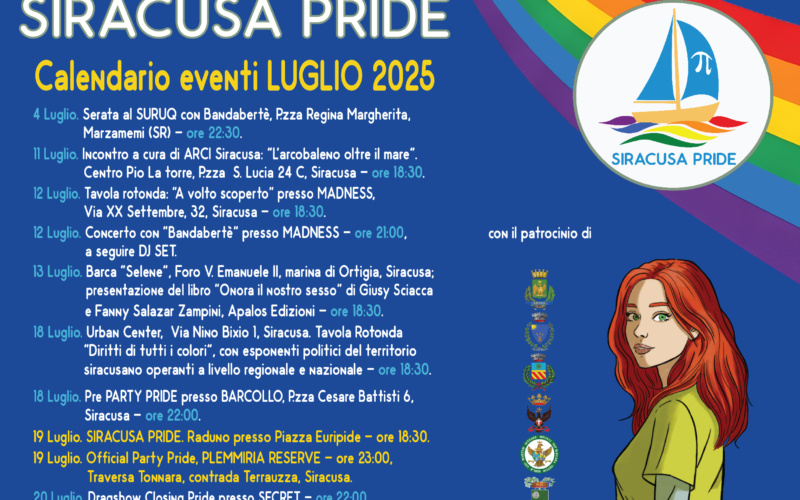 Siracusa Pride 2025. Ricco il calendario degli eventi