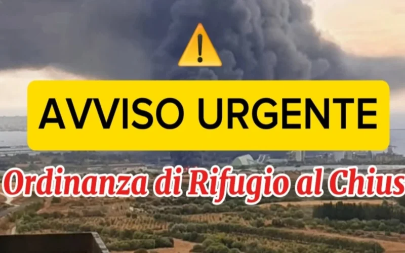 Priolo – Incendio Ecomac, ordinanza di rifugio al chiuso
