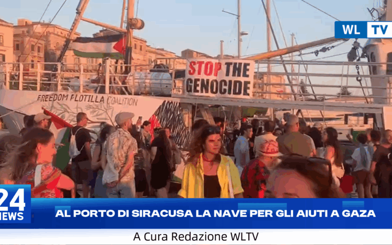 Siracusa – Al porto di Siracusa la nave per gli aiuti a Gaza (Video)