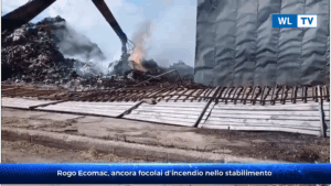 Rogo Ecomac, ancora focolai d'incendio nello stabilimento